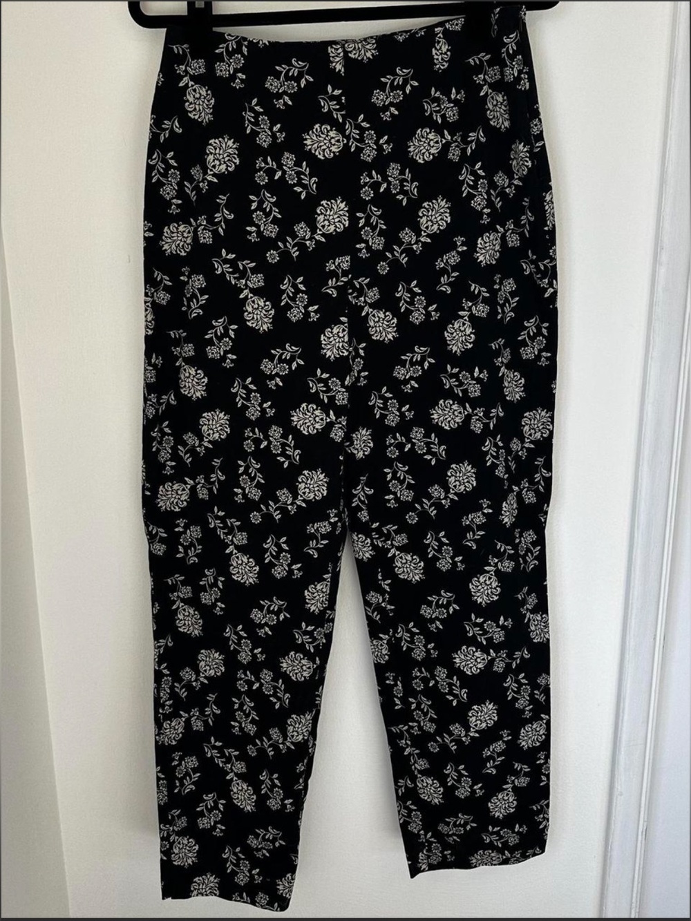 Black Floral Print Pants